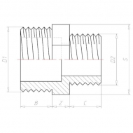 V335090 Zwężka redukcyjna 2xGZ 1 1/2" x 1 1/4"