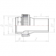 7075075PE17 Adapter PCW-U/ PE Vdl, 75 mm, SDR 17