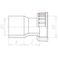 7075603 Kształtka rurowa z PCW złącze gwintowane z mufą VdL, 75 x 3"