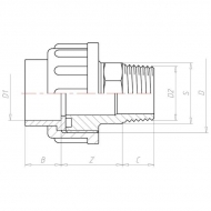 370032 Kształtka przejściowa z PCW z gwintem zew. VdL, 32 mm 1"