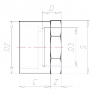 71250461 Mufa adaptera 125mm x GW 4"