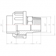 370063 Kształtka przejściowa z PCW z gwintem zew. VdL, 63 mm 2"