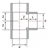 7200122GP Trójnik T PCW-U Gopart, 200 x 200 x 200 mm