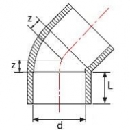 7160645GP Kolano 45° PCW-U Gopart, 160 x 160 mm