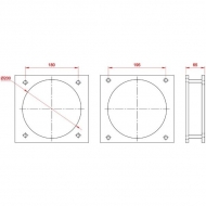 8308800Z Kołnierz czworokątny - element redukcyjny, 8" - suwak