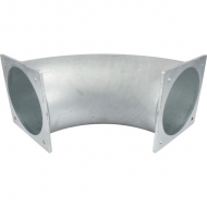 6303090Z Kolano 90° z dwustronnym kołnierzem czworokątnym ocynk, 6" KRAMP