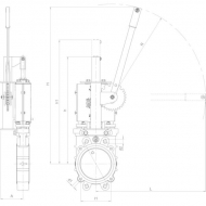 ARZO01000150933 Zasuwa płytowa 6" z dźwignia
