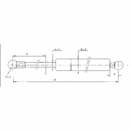 CA8127KE Sprężyna gazowa, L573-500N L 573 mm, 500 N