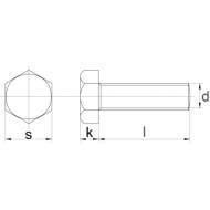 9611212530109B Śruba cały gwint drobnozwojna kl. 10,9 Kramp, M12x1,25x30 mm, M12x30x1,25 mm