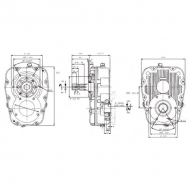 B60012 Multiplikator do pomp grupy 3 SAE-C, B600, ciężka, z wałem, przeł. 1:2