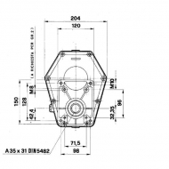 GBF30S120 Multiplikator do pomp grupy 3 Typ GBF-30S, z wałem, przeł. 1:2