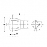 71G8W49WR7 Przegub szerokokątny Bondioli & Pavesi, kompl.80°, 1 3/8 Z6, 54 x 4 mm