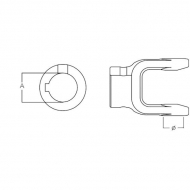 PTO9L21RB25GP Widełki L21 Ø25, wpust 8 mm