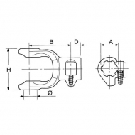 PTO950DY83238GP Widłak zewnętrzny Gopart, 8 x 32 x 38 seria PTO50