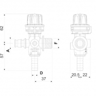 9620222 Zawór regulacyjny ciśnienia Arag 1/2', 13 mm