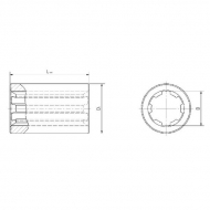 674016980 Tuleja profilowa 80mm 6x21x25