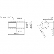6740190KR Tuleja profilowana, 1 3/8 Z6, L-100mm