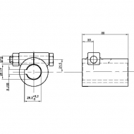 6740161KR Tuleja profilowa, Ø 25 mm