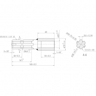 671007KR Redukcja wału WOM profilowana, wewn. Ø 30 mm zewn. 1 3/8" Z-6 L-165 mm Kramp