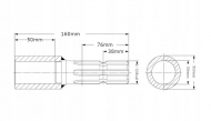 671007KR Redukcja wału WOM profilowana, wewn. Ø 30 mm zewn. 1 3/8" Z-6 L-165 mm Kramp