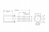 6710191KR Redukcja wału WOM na klin, wewn. Ø 40 klin 12 mm zewn. 1.3/8" Z-6 L-175 mm Kramp