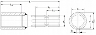 671017KR Redukcja, adapter wału WOM na klin Kramp, wewn. Ø 30 klin 8 mm zewn. 1.3/8-6, L-162 mm