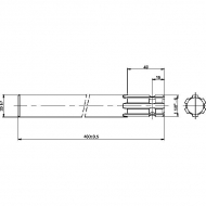 6730401KR Końcówka wału, 1 x 1 1/8 Z6, 1 x Ø 30 mm, L-400 mm