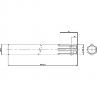 6730501KR Końcówka wału, 1 x 1 1/8 Z6, 1 x Ø 30 mm, L-500 mm
