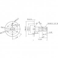 675011KR Końcówka wału z kołnierzem, 1 3/8 Z6, L-110 mm, D-100 mm