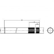 6738401KR Końcówka wału, 1 x 1 3/8 Z21, 1 x Ø 35 mm, L-400 mm