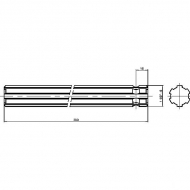 6730300KR Wał profilowany 1 1/8 Z6, 300 mm