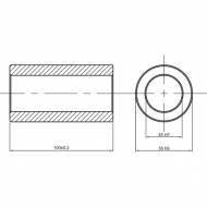 67403555KR Tuleja, 35 x 55 x 100 mm