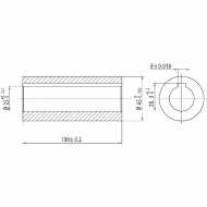 6740165KR Tuleja profilowana, Ø 25 mm, rowek 8 mm, L-100mm