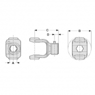141028003 Widłak zewnętrzny Comer, seria T80 V80, 1.3/4 z-6
