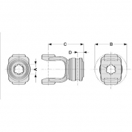 141029317 Widełki Comer, zewn., 1 3/4 Z6, seria T90/V90