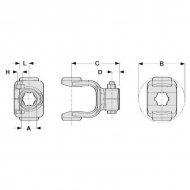 141028065 Widełki Comer, zewn., 1 3/4 Z20, seria T80/V80