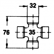 3500141 Krzyżak wału, Ø 32x76.0 mm, 2400 Walterscheid 1116404