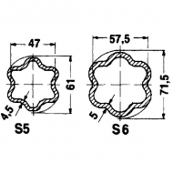 7545001400 Rura profilowa standardowa, S5 L-1400 mm