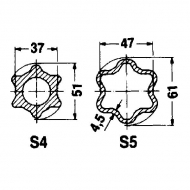 7545001400 Rura profilowa standardowa, S5 L-1400 mm