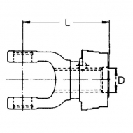 218334 Widłak zewnętrzny z zamknięciem ASGE seria W, 8 x 32 x 38, W2300