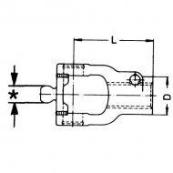 2118816 Widłak zewnętrzny szerokokątny z kołkiem przesuwnym seria W, 1 3/4 Z20, W2380