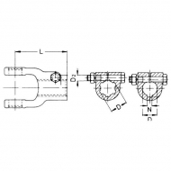 361804 Widłak zewnętrzny ze śrubą zaciskową seria W, 1 3/4 Z6, W2500