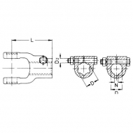 2019121 Widłak zewnętrzny ze śrubą zaciskową seria W, Ø 25 mm rowek 8 mm, W2200