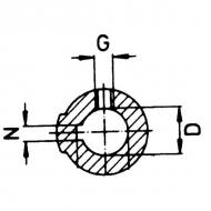 3624108 Widłak zewnętrzny z rowkiem i otworem gwintowanym seria W, Ø 40 mm rowek 12 mm, W2500