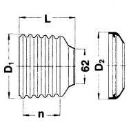 852510 Kołpak ochronny Walterscheid, SC25 R10, D-156 mm, L-200 mm, seria W 2400 / W 2500