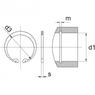 622900 Pierścień Seegera wewnętrzny, 115 x 4 mm