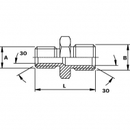 VNB0602 Złącze proste redukcyjne, nypel redukcyjny 3/8x1/8 BSP, 3/8"x1/8", 1/8x3/8 BSP, 