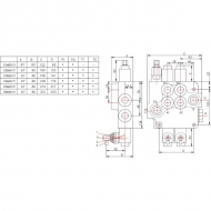 MBV114001GP Rozdzielacz hydrauliczny MBV11, 4 sekcyjny A1A1A1A1G KZ1 gopart
