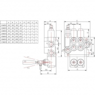 MBV53001GP Rozdzielacz hydrauliczny MBV5, 3 sekcyjny A1A1A1 KZ1