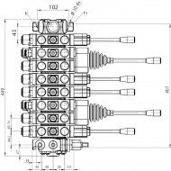 MBVA8001 Rozdzielacz hydrauliczny sekcyjny Mikrus - 8 sekcji